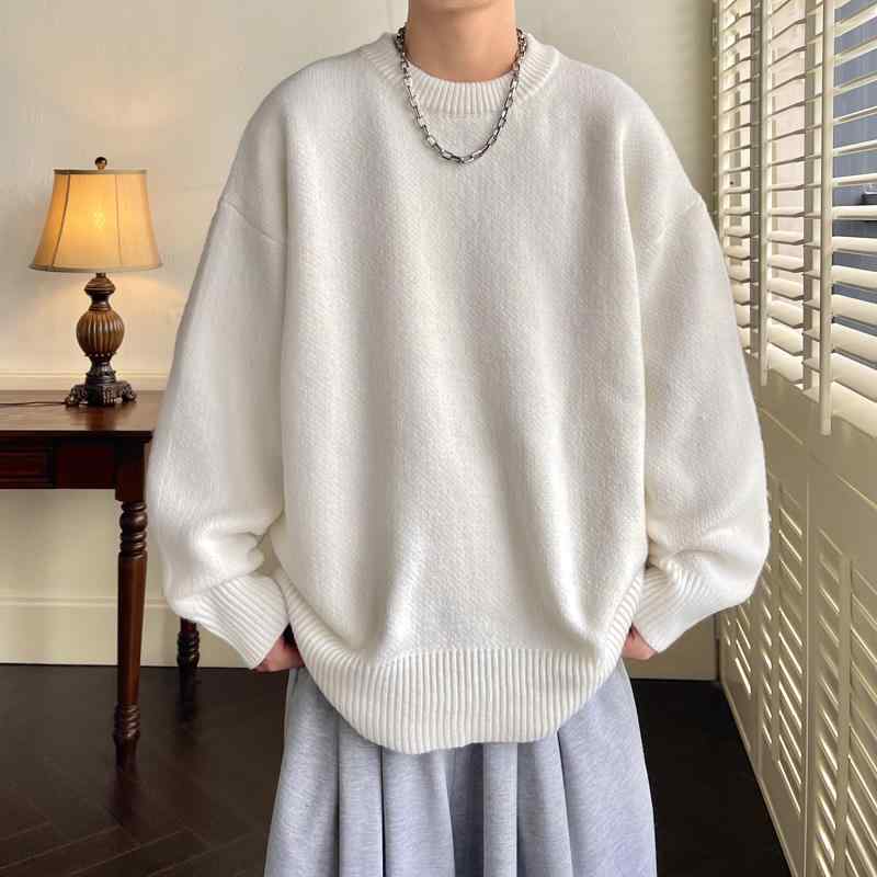 Rakuten - 春 コーデ メンズ 用 服 シンプル ファッション オシャレ 大人 かっこいい 大きいサイズ ストリート 紳士服 レディース 無地 ラウンドネック セーター シンプル オーバーサイズ ボトム ニット