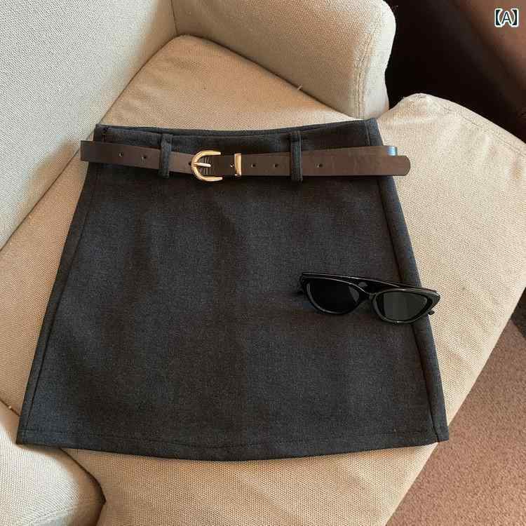 春 コーデ レディース ファッション オシャレ アイテム カワイイ 用 シンプル 大人カワイイ グレー スーツ スカート ウール ハイウエスト Aライン スカート