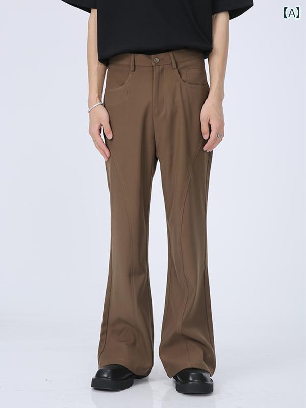 春 コーデ メンズ 用 服 シンプル ファッション オシャレ 大人 かっこいい 大きいサイズ ストリート 紳士服 韓国スタイル ロング ドレープ フレアパンツ カジュアル レディース