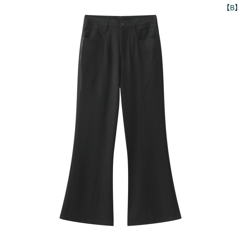 春 コーデ メンズ 用 服 シンプル ファッション オシャレ 大人 かっこいい 大きいサイズ ストリート 紳士服 韓国スタイル ロング ドレープ フレアパンツ カジュアル レディース