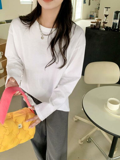 春 コーデ レディース ファッション オシャレ アイテム カワイイ 用 シンプル 大人カワイイ 綿 シャツ ゆったり 長袖 T 白 春 コーデ レディース ファッション オシャレ アイテム カワイイ 用 シンプル 大人カワイイ 綿 シャツ ゆったり 長袖 T 白