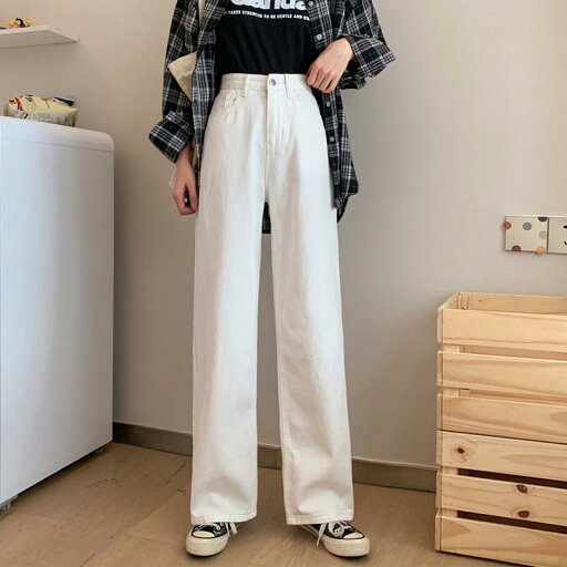 春 コーデ レディース ファッション オシャレ アイテム カワイイ 用 シンプル 大人カワイイ 白 ズボン ストレート レッグ パンツ ワイド ジーンズ 春 コーデ レディース ファッション オシャレ アイテム カワイイ 用 シンプル 大人カワイイ 白 ズボン ストレート レッグ パンツ ワイド ジーンズ