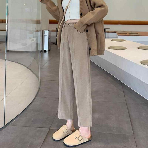 春 コーデ レディース ファッション オシャレ アイテム カワイイ 用 シンプル 大人カワイイ コーデュロイ パンツ ハイウエスト ストレート パンツ レッグ カジュアル 九分丈 スーツ 春 コーデ レディース ファッション オシャレ アイテム カワイイ 用 シンプル 大人カワイイ コーデュロイ パンツ ハイウエスト ストレート パンツ レッグ カジュアル 九分丈 スーツ