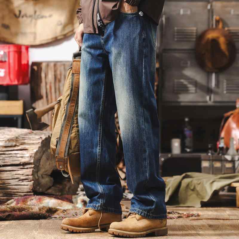 春 コーデ メンズ 用 服 シンプル ファッション オシャレ 大人 かっこいい 大きいサイズ ストリート 紳士服 アメリカン レトロ ヘビーデューティ ジーンズ ストレート カジュアル パンツ