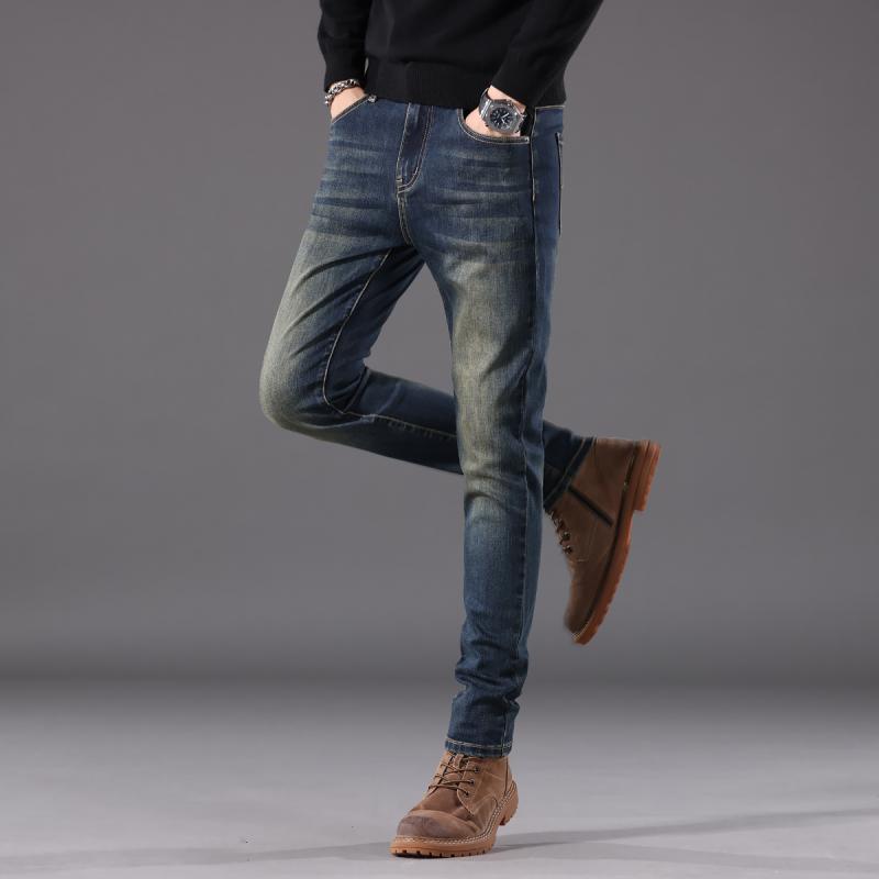 乐天商城 - 春 コーデ メンズ 用 服 シンプル ファッション オシャレ 大人 かっこいい 大きいサイズ ストリート 紳士服 レトロ ジーンズ スリムフィット パンツ ストレッチ 韓国スタイル ハイエンド パンツ