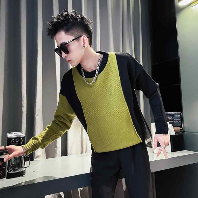 春 コーデ メンズ 用 服 シンプル ファッション オシャレ 大人 かっこいい 大きいサイズ ストリート 紳士服 ハイエンド セーター スリムフィット インナー ニット レイヤリング シャツ