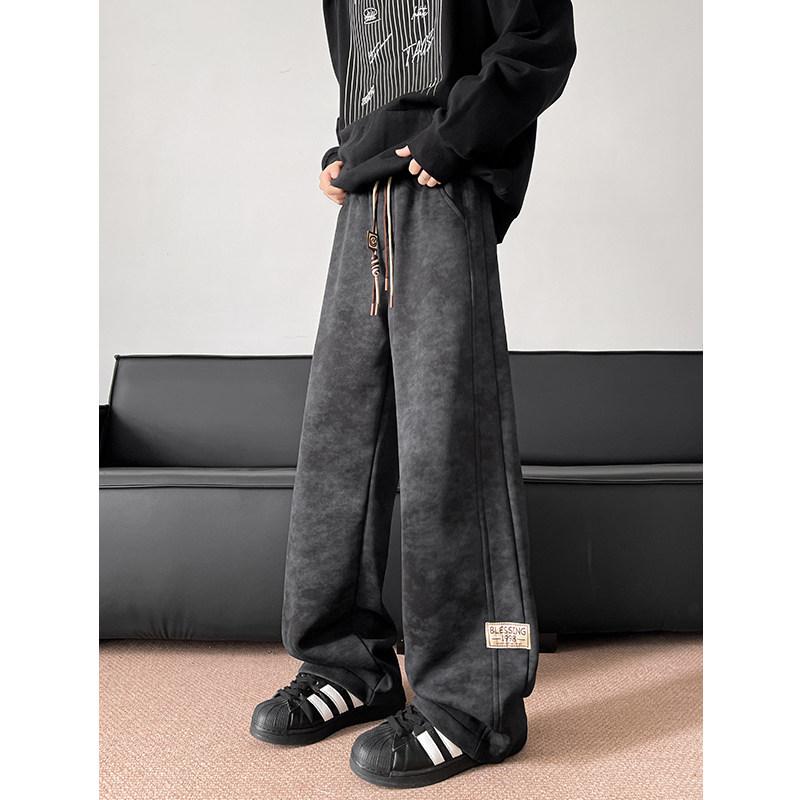 Rakuten - 春 コーデ メンズ 用 服 シンプル ファッション オシャレ 大人 かっこいい 大きいサイズ ストリート 紳士服 アメリカン レトロ カジュアル パンツ 厚手 ストレート ワイド レッグ ゆったり スポーツ
