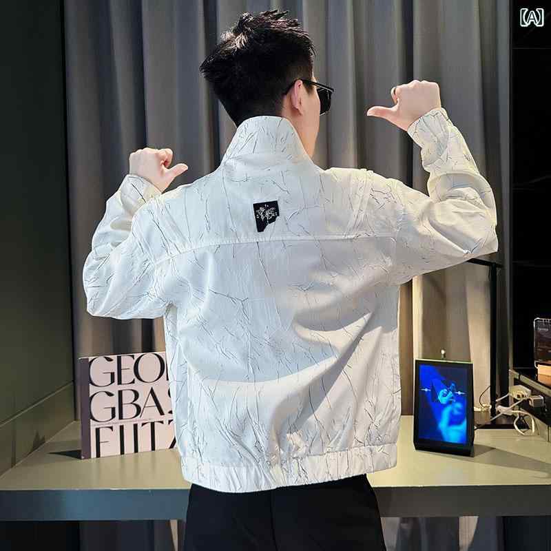 春 コーデ メンズ 用 服 シンプル ファッション オシャレ 大人 かっこいい 大きいサイズ ストリート 紳士服 クラック ジャケット カジュアル トップス 服