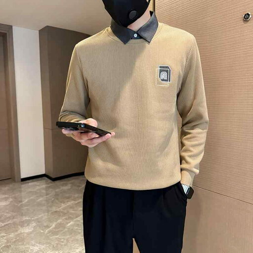 春 コーデ メンズ 用 服 シンプル ファッション オシャレ 大人 かっこいい 大きいサイズ ストリート 紳士服 シャツ カラー セーター インナー フェイク ツーピース レイヤリング シャツ ハイエンド ニット 春 コーデ メンズ 用 服 シンプル ファッション オシャレ 大人 かっこいい 大きいサイズ ストリート 紳士服 シャツ カラー セーター インナー フェイク ツーピース レイヤリング シャツ ハイエンド ニット