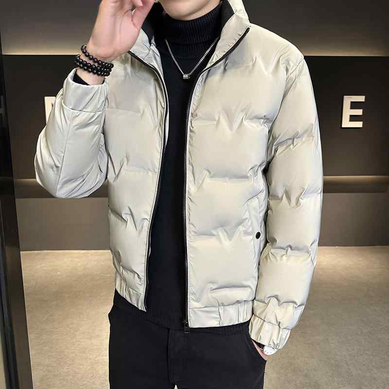 Spring outfit, men's clothing, simple fashion, fashionable, adult, cool, large size, street men's clothing, down jacket, thin, stand collar, white, duck down, warm, thick