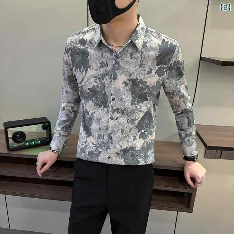 春 コーデ メンズ 用 服 シンプル ファッション オシャレ 大人 かっこいい 大きいサイズ ストリート 紳士服 ビジネス カジュアル シャツ 長袖 トップス ハイエンド カラフル