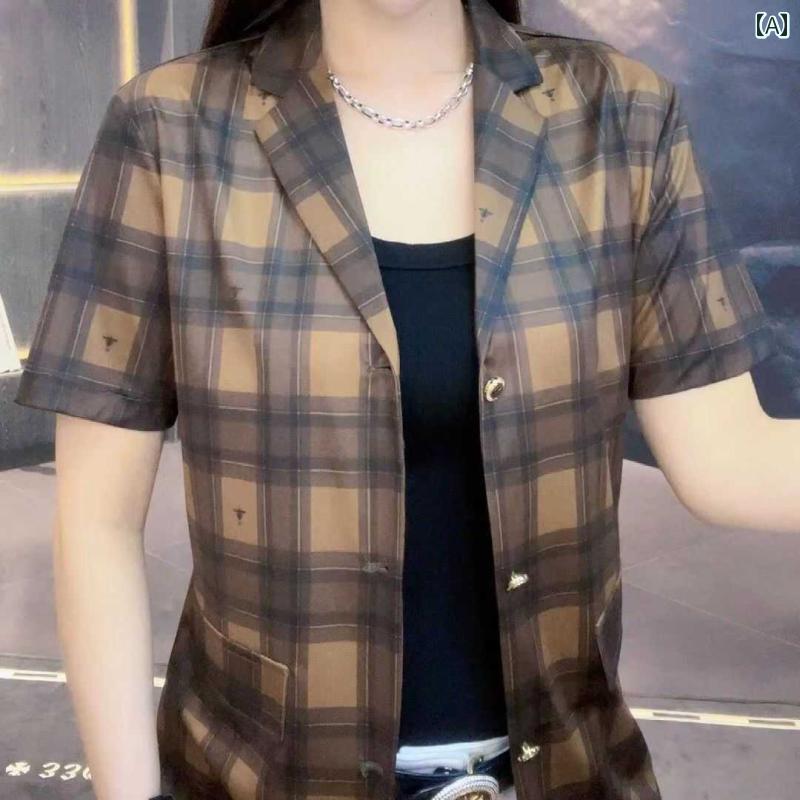 春 コーデ メンズ 用 服 シンプル ファッション オシャレ 大人 かっこいい 大きいサイズ ストリート 紳士服 チェック柄 単品 スーツ 半袖 韓国スタイル カジュアル