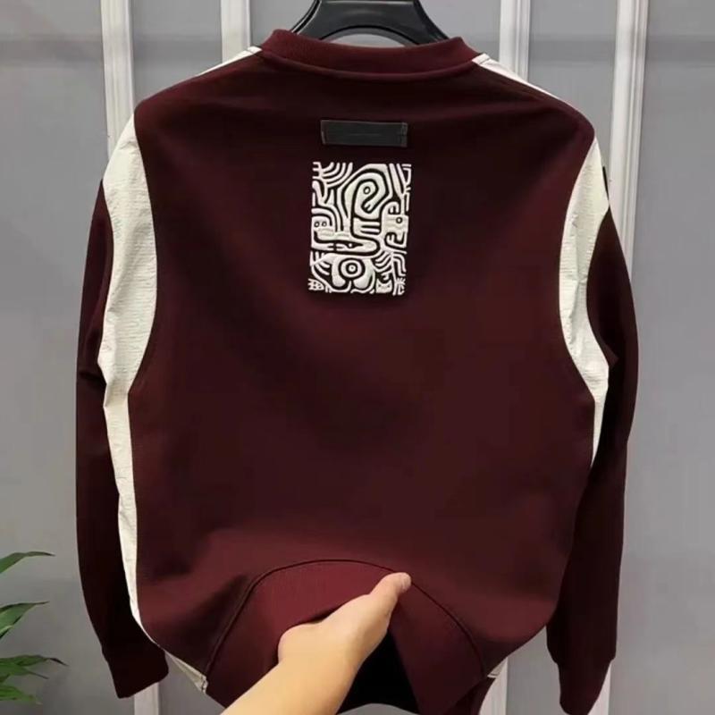 春 コーデ メンズ 用 服 シンプル ファッション オシャレ 大人 かっこいい 大きいサイズ ストリート 紳士服 カラーマッチング スウェット シャツ ラウンドネックプルオーバー 長袖 ジャケット レイヤリング トップス