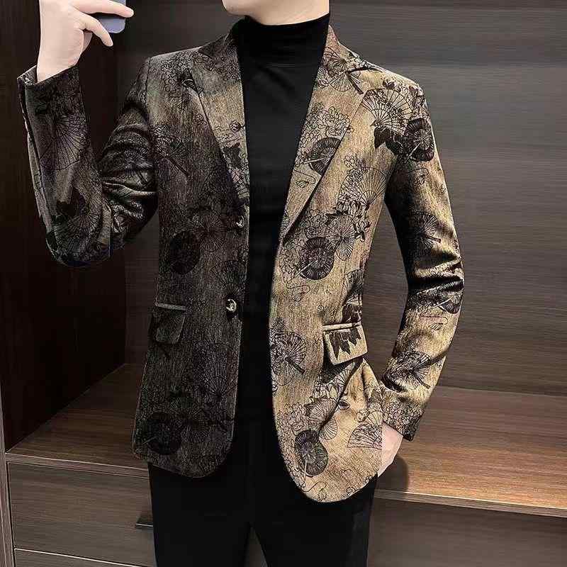 Rakuten - 春 コーデ メンズ 用 服 シンプル ファッション オシャレ 大人 かっこいい 大きいサイズ ストリート 紳士服 プリント スーツ ジャケット ハイエンド カジュアル トップス