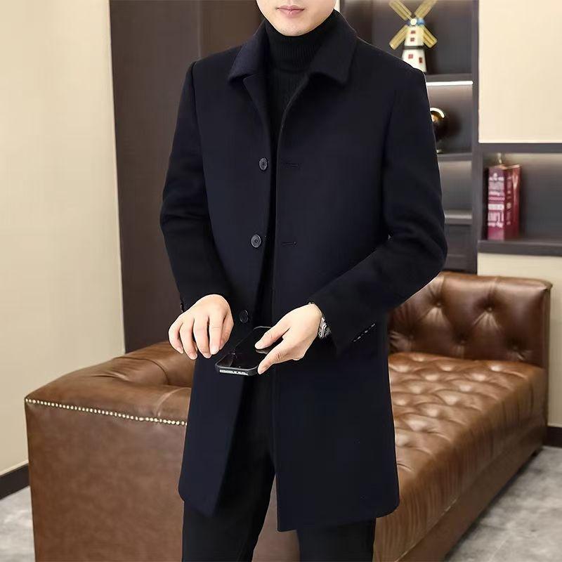Trench Coat - 春 コーデ メンズ 用 服 シンプル ファッション オシャレ 大人 かっこいい 大きいサイズ ストリート 紳士服 ミドル丈 トレンチコート カジュアル シンプル 快適 無地 コート
