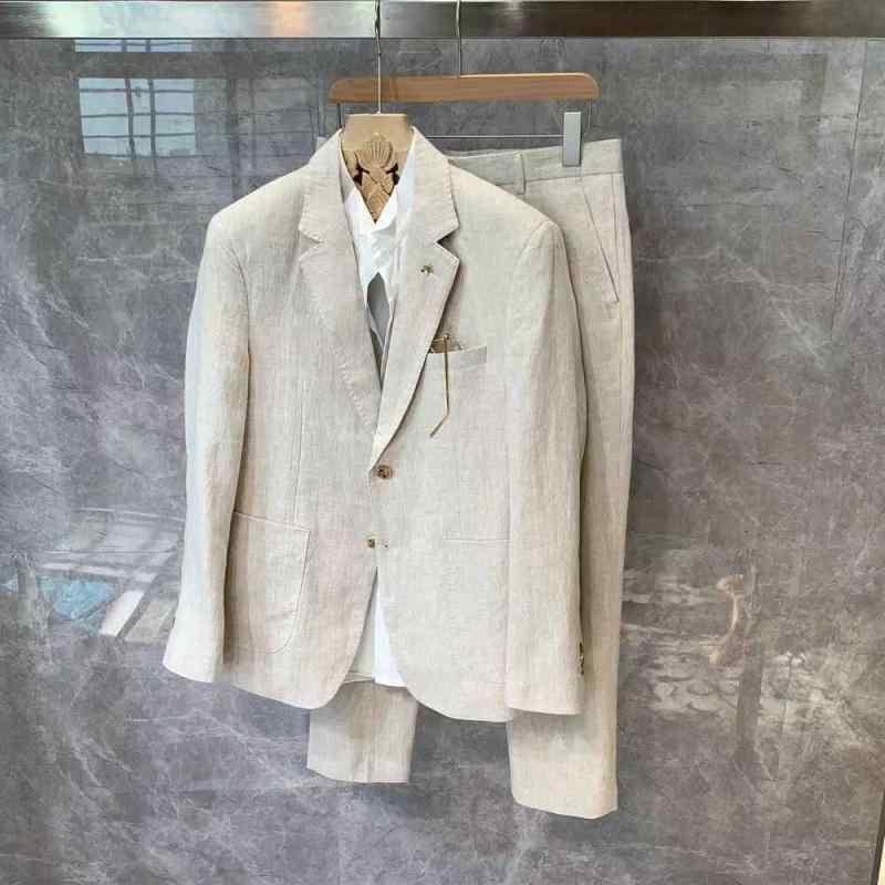 春 コーデ メンズ 用 服 シンプル ファッション オシャレ 大人 かっこいい 大きいサイズ ストリート 紳士服 リネン スリム スーツ ジャケット 韓国スタイル カジュアル 薄手