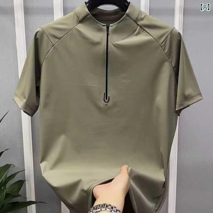 春 コーデ メンズ 用 服 シンプル ファッション オシャレ 大人 かっこいい 大きいサイズ ストリート 紳士服 ハーフ ジップ 半袖 アウトドア カジュアル スポーツ T シャツ