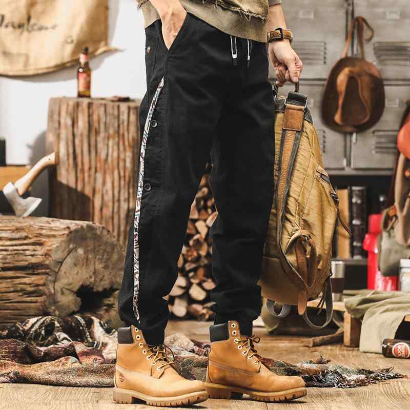 春 コーデ メンズ 用 服 シンプル ファッション オシャレ 大人 かっこいい 大きいサイズ ストリート 紳士服 アメリカン レトロ ブラック ズボン カジュアル パンツ