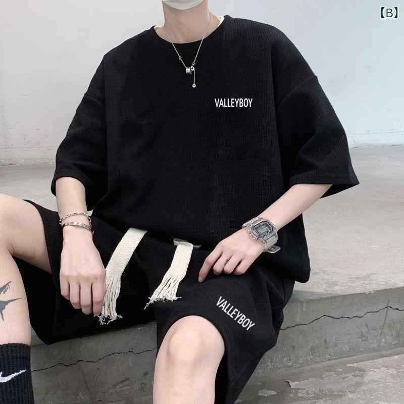 春 コーデ メンズ 用 服 シンプル ファッション オシャレ 大人 かっこいい 大きいサイズ ストリート 紳士服 カジュアル スーツ 半袖 T シャツ パンツ スポーツウェア 3