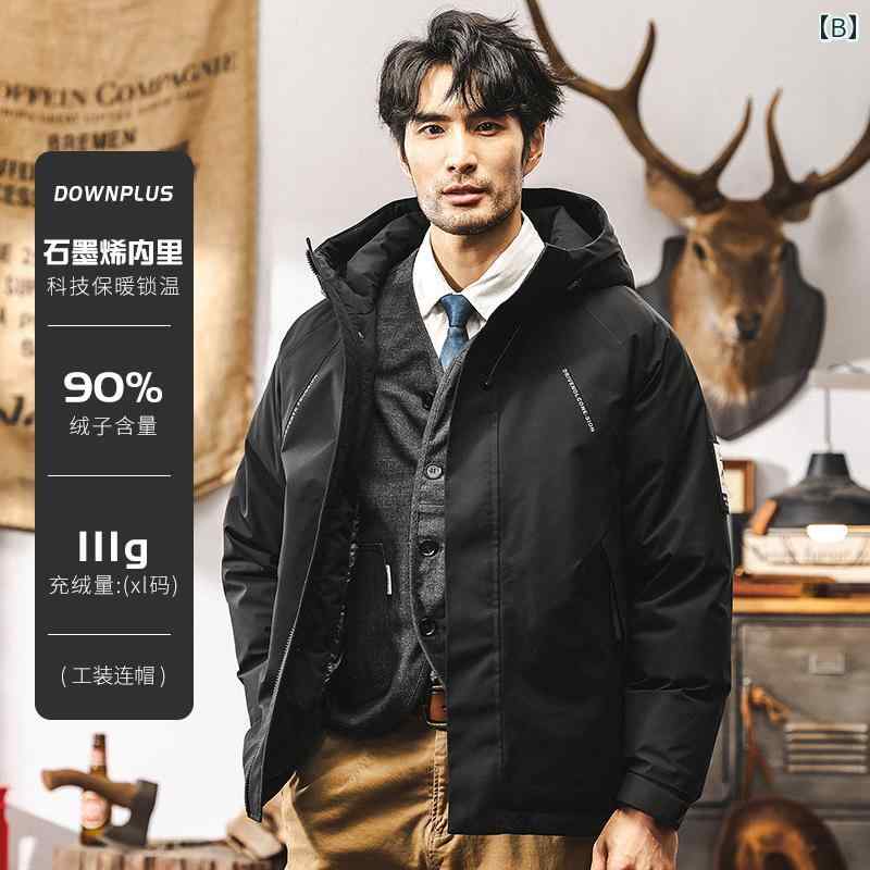春 コーデ メンズ 用 服 シンプル ファッション オシャレ 大人 かっこいい 大きいサイズ ストリート 紳士服 アメリカン レトロ ミリタリーグリーン ワークウェア ダウン ジャケット フード付き 暖かい