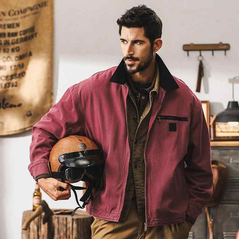 春 コーデ メンズ 用 服 シンプル ファッション オシャレ 大人 かっこいい 大きいサイズ ストリート 紳士服 アメリカン レトロ ヘビーデューティー ワークウェア ジャケット タフ ウォッシュド デトロイト