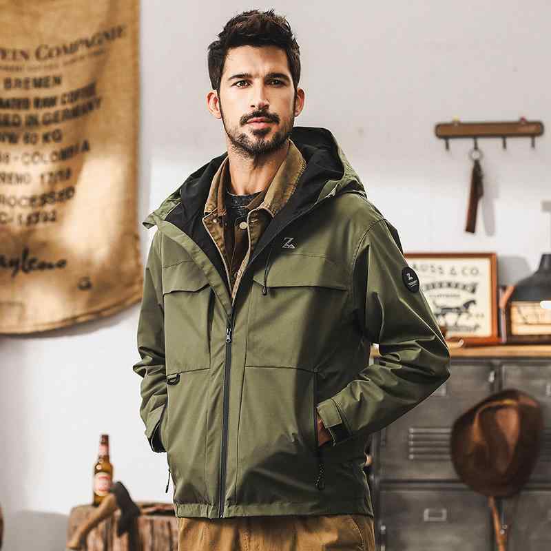 春 コーデ メンズ 用 服 シンプル ファッション オシャレ 大人 かっこいい 大きいサイズ ストリート 紳士服 アメリカン レトロ ワークウェア ジャケット アウトドア カジュアル フード付き