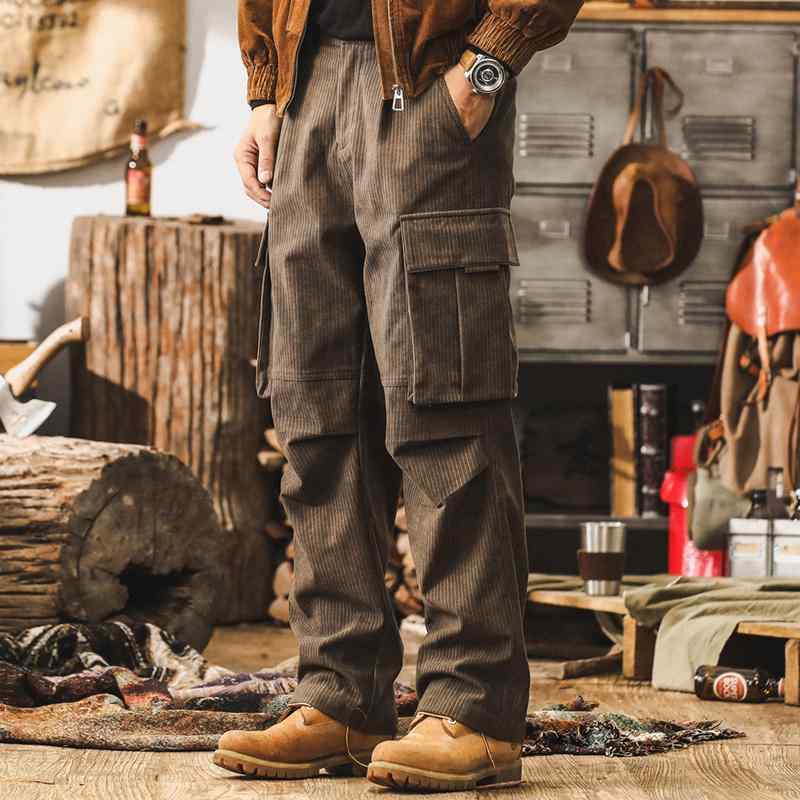 春 コーデ メンズ 用 服 シンプル ファッション オシャレ 大人 かっこいい 大きいサイズ ストリート 紳士服 アメリカン レトロ コーデュロイ ワークパンツ ゆったり ワイド レッグ パンツ カジュアル