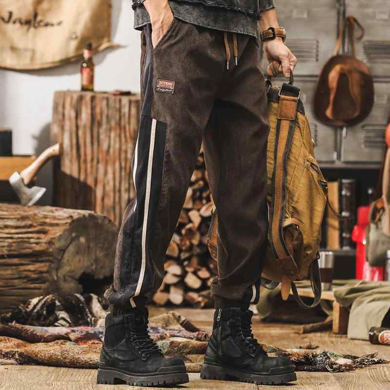 乐天商城 - 春 コーデ メンズ 用 服 シンプル ファッション オシャレ 大人 かっこいい 大きいサイズ ストリート 紳士服 アメリカン レトロ 厚手 カジュアル スウェットパンツ ストライプ ロング パンツ アンクル
