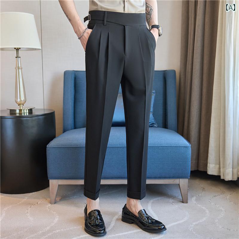 春 コーデ メンズ 用 服 シンプル ファッション オシャレ 大人 かっこいい 大きいサイズ ストリート 紳士服 ハイエンド ビジネス パンツ ストレート スーツ 長ズボン