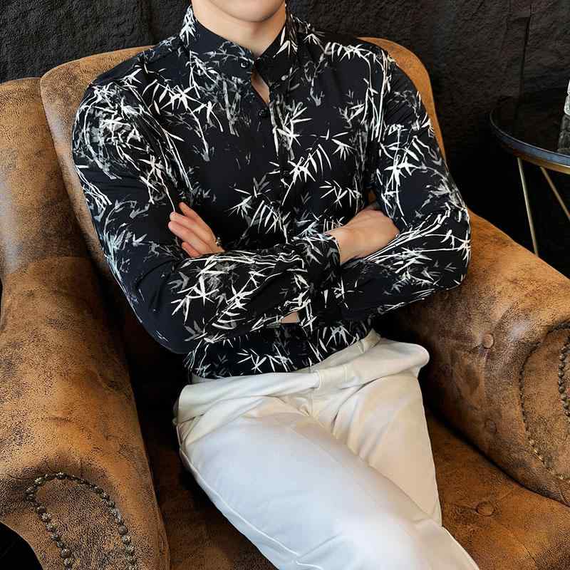 Rakuten - 春 コーデ メンズ 用 服 シンプル ファッション オシャレ 大人 かっこいい 大きいサイズ ストリート 紳士服 スリムフィット 韓国スタイル プリント 長袖 シャツ アイロン不要 シワ防止 ハイエンド カジュアル ビジネス