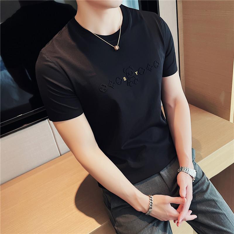春 コーデ メンズ 用 服 シンプル ファッション オシャレ 大人 かっこいい 大きいサイズ ストリート 紳士服 半袖 T シャツ シームレス タイトフィット トップス エンボス