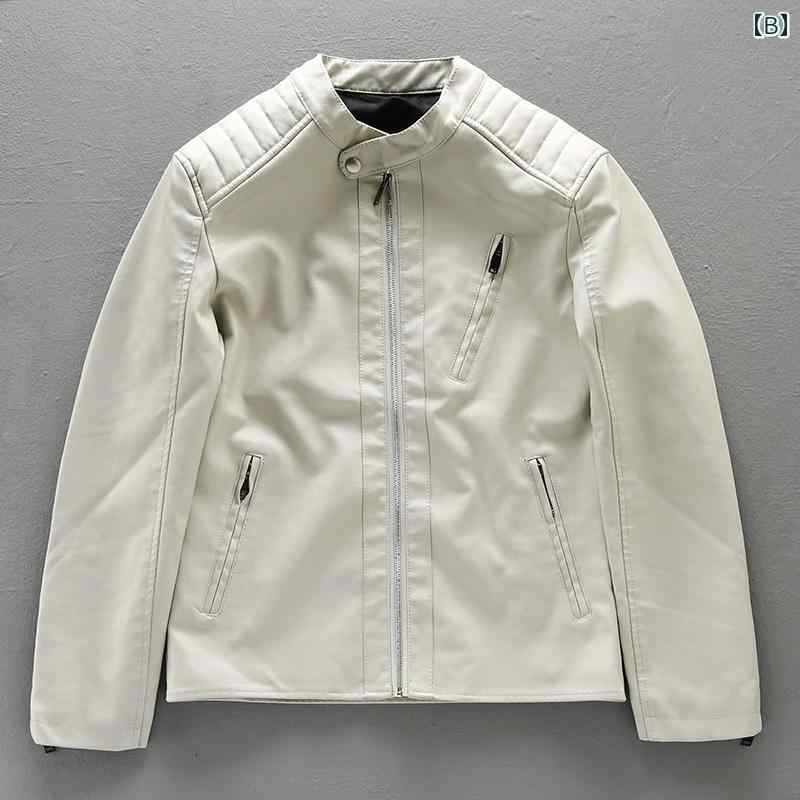 春 コーデ メンズ 用 服 シンプル ファッション オシャレ 大人 かっこいい 大きいサイズ ストリート 紳士服 アメリカン レトロ ライダース ジャケット スタンドカラー PU 服 スリム