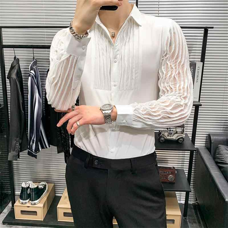 乐天商城 - 春 コーデ メンズ 用 服 シンプル ファッション オシャレ 大人 かっこいい 大きいサイズ ストリート 紳士服 シャツ 長袖 韓国スタイル スリム シャツ ナイトクラブ