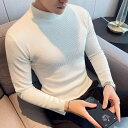 春 コーデ メンズ 用 服 シンプル ファッション オシャレ 大人 かっこいい 大きいサイズ ストリート 紳士服 ワッフル 長袖 T シャツ ハーフ タートルネック レイヤリング ビジネス カジュアル 黒 白