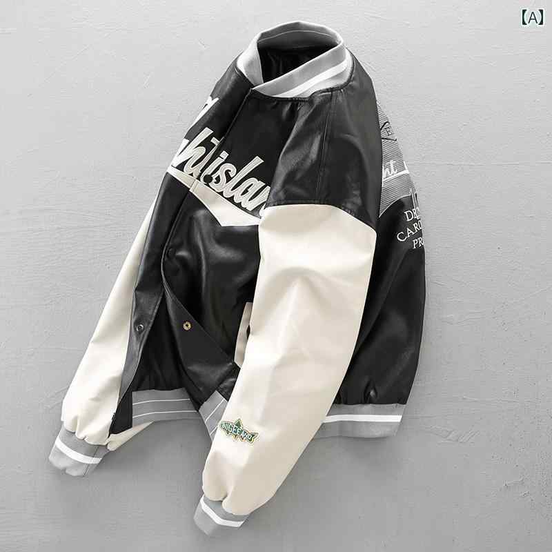 春 コーデ メンズ 用 服 シンプル ファッション オシャレ 大人 かっこいい 大きいサイズ ストリート 紳士服 アメリカン ストリート ベースボール ジャケット ライダース スーツ PU ジャケット