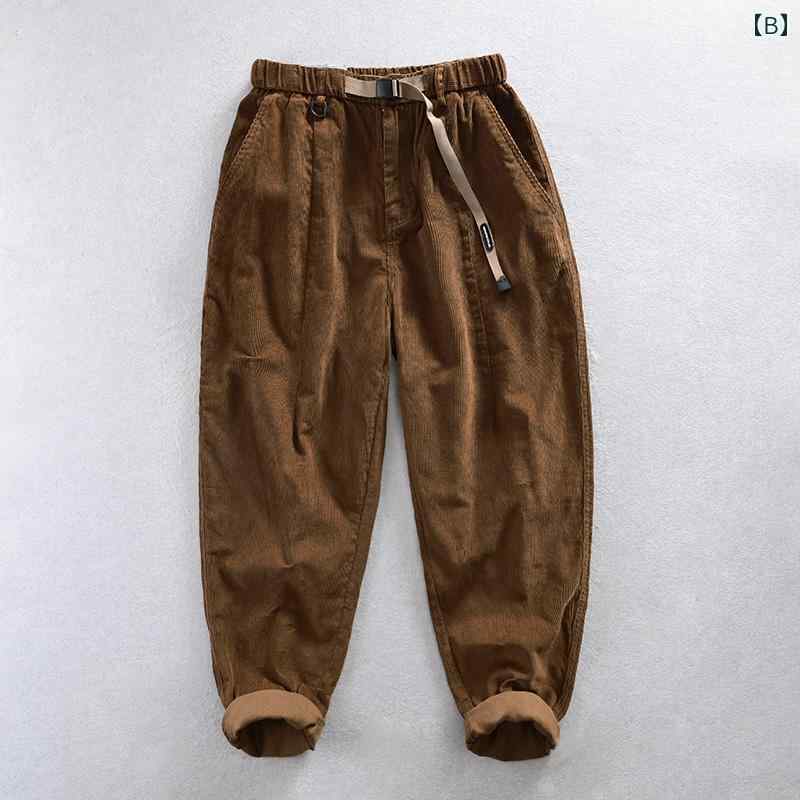 春 コーデ メンズ 用 服 シンプル ファッション オシャレ 大人 かっこいい 大きいサイズ ストリート 紳士服 アメリカン コーデュロイ パンツ フィット オールコットン 厚手 カジュアル