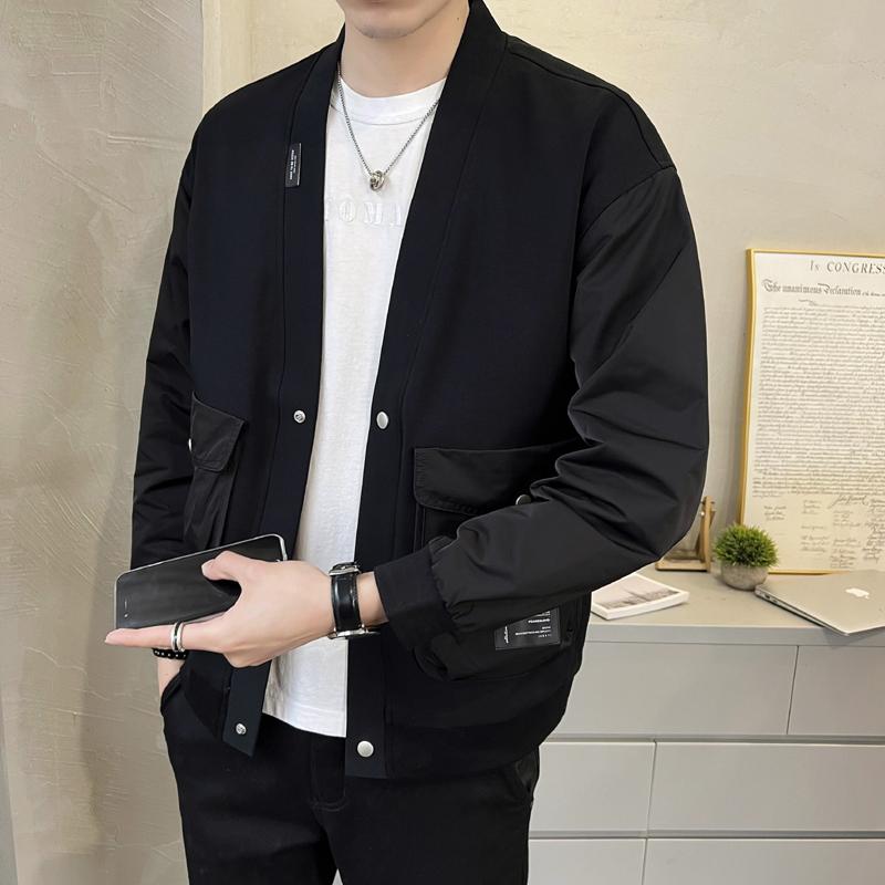 春 コーデ メンズ 用 服 シンプル ファッション オシャレ 大人 かっこいい 大きいサイズ ストリート 紳士服 ワーク ジャケット カジュアル カーディガン スウェット シャツ ジャケット トップス(4)