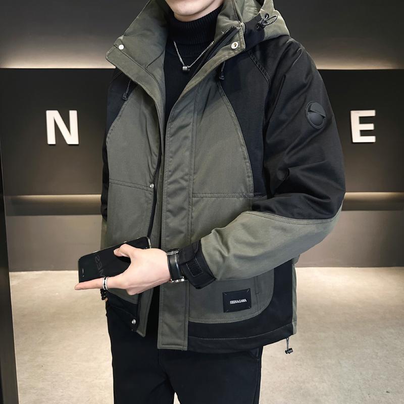 春 コーデ メンズ 用 服 シンプル ファッション オシャレ 大人 かっこいい 大きいサイズ ストリート 紳士服 フード付き ダウン ジャケ..