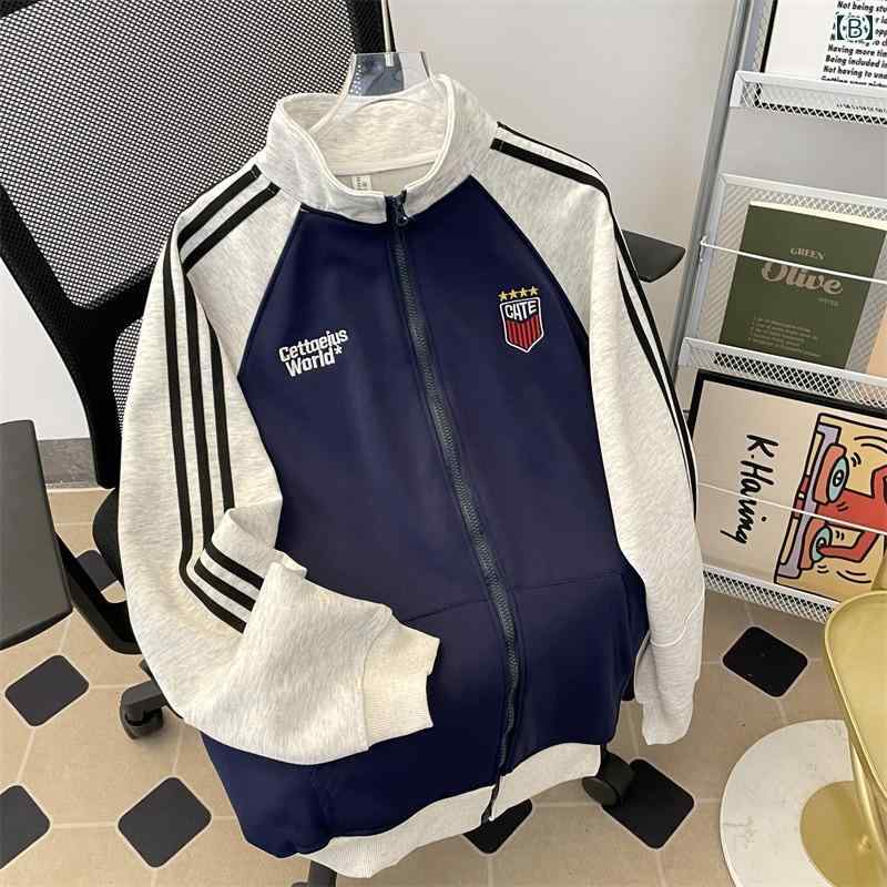 春 コーデ メンズ 用 服 シンプル ファッション オシャレ 大人 かっこいい 大きいサイズ ストリート 紳士服 アメリカン レトロ スタンドカラー カーディガン トレーナー ジャケット 韓国スタイル カジュアル