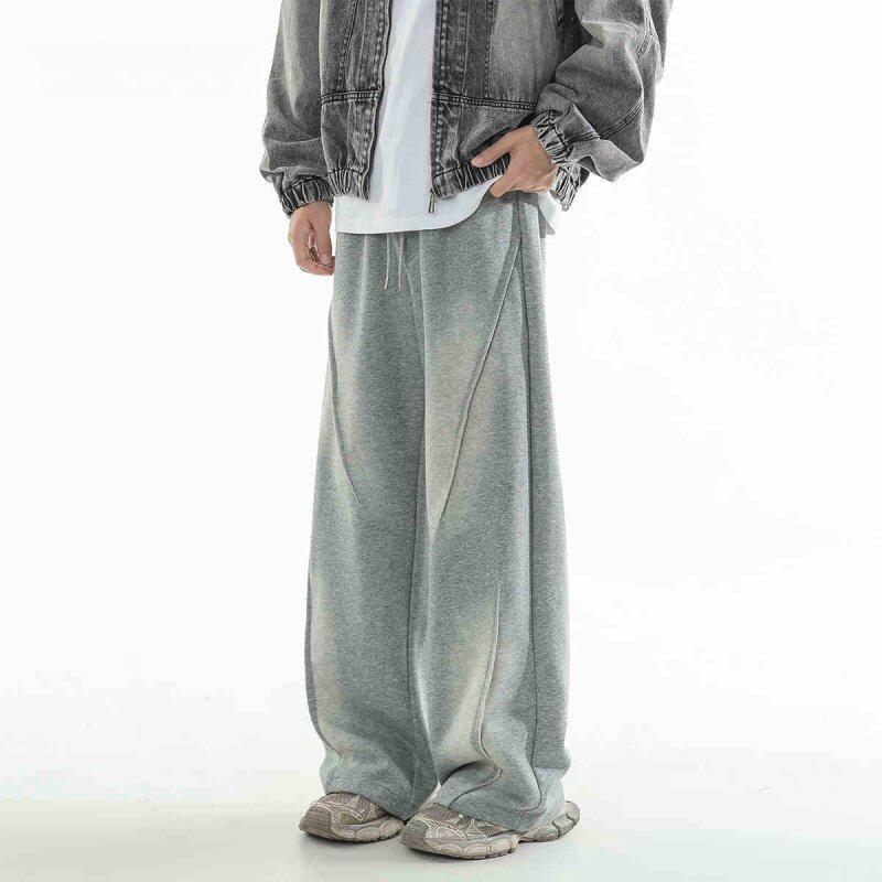 春 コーデ メンズ 用 服 シンプル ファッション オシャレ 大人 かっこいい 大きいサイズ ストリート 紳士服 アメリカン ヘビーデューティー ウォッシュ カジュアル パンツ クリーン フィット スウェットパンツ ドレープ