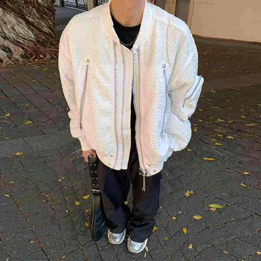 春 コーデ メンズ 用 服 シンプル ファッション オシャレ 大人 かっこいい 大きいサイズ ストリート 紳士服 ホワイト ダブル ジッパー スタンドカラー ジャケット アメリカン プリーツ ボンバー 春 コーデ メンズ 用 服 シンプル ファッション オシャレ 大人 かっこいい 大きいサイズ ストリート 紳士服 ホワイト ダブル ジッパー スタンドカラー ジャケット アメリカン プリーツ ボンバー