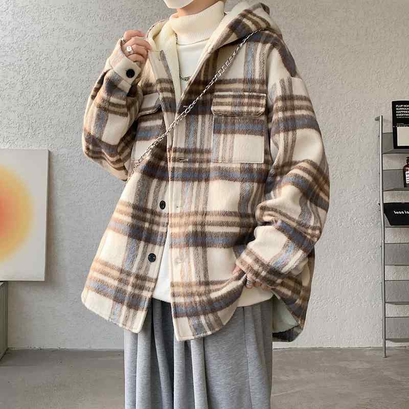Other - 春 コーデ メンズ 用 服 シンプル ファッション オシャレ 大人 かっこいい 大きいサイズ ストリート 紳士服 綿 コート ウール アメリカン レトロ カップル ウェア フード付き