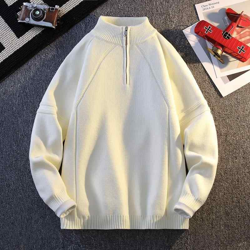乐天商城 - 春 コーデ メンズ 用 服 シンプル ファッション オシャレ 大人 かっこいい 大きいサイズ ストリート 紳士服 ハーフ タートルネックセーター ハイエンド ジップセーター ジャケット トップス