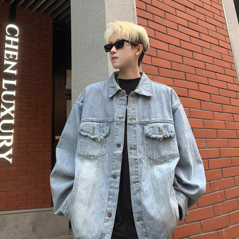 Denim Jacket - 春 コーデ メンズ 用 服 シンプル ファッション オシャレ 大人 かっこいい 大きいサイズ ストリート 紳士服 レトロ デニム ジャケット ワーク ジャケット