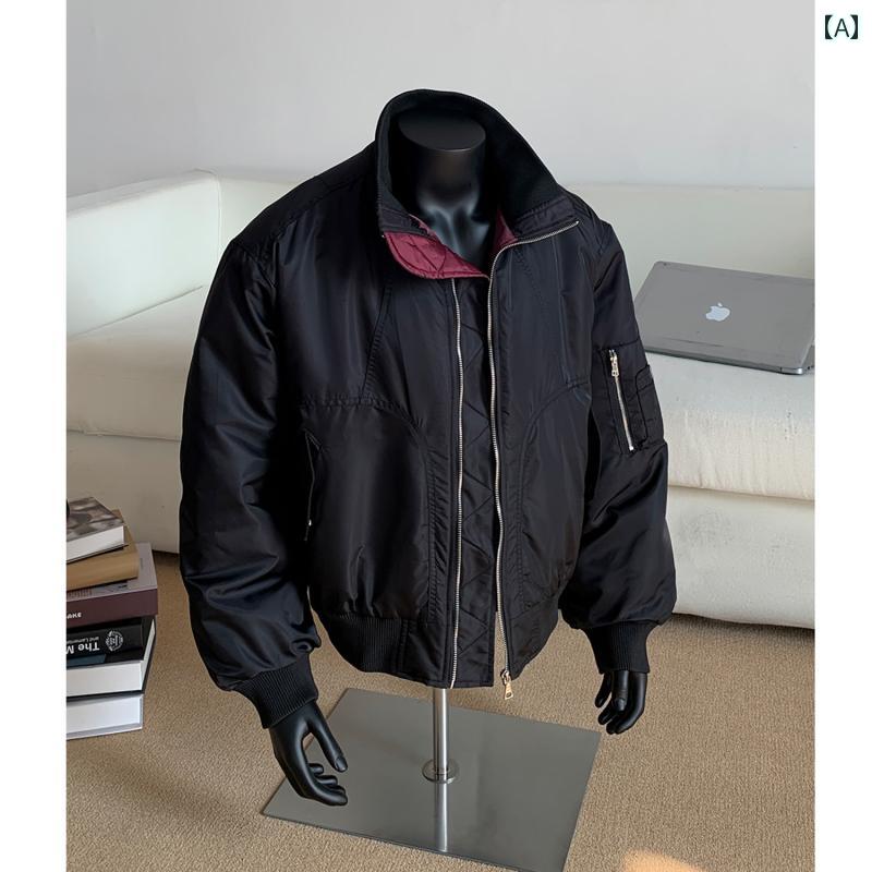 春 コーデ メンズ 用 服 シンプル ファッション オシャレ 大人 かっこいい 大きいサイズ ストリート 紳士服 アメリカン ストリート ボンバー ジャケット クリーン フィット シルエット コットン コート コットン ジャケット