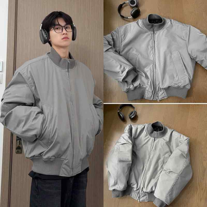 春 コーデ メンズ 用 服 シンプル ファッション オシャレ 大人 かっこいい 大きいサイズ ストリート 紳士服 アメリカン ストリート クリーン フィット ボンバー ジャケット コットン ジャケット コットン ジャケット