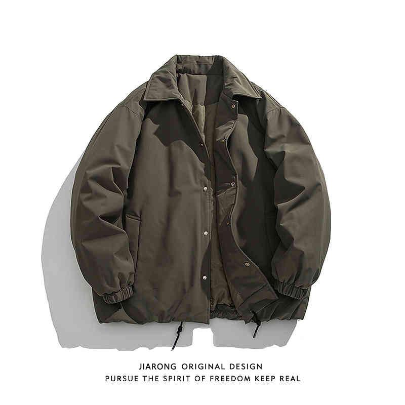 春 コーデ メンズ 用 服 シンプル ファッション オシャレ 大人 かっこいい 大きいサイズ ストリート 紳士服 レトロ ソリッドカラー シンプル コットン コート ボンバー ジャケット コットン