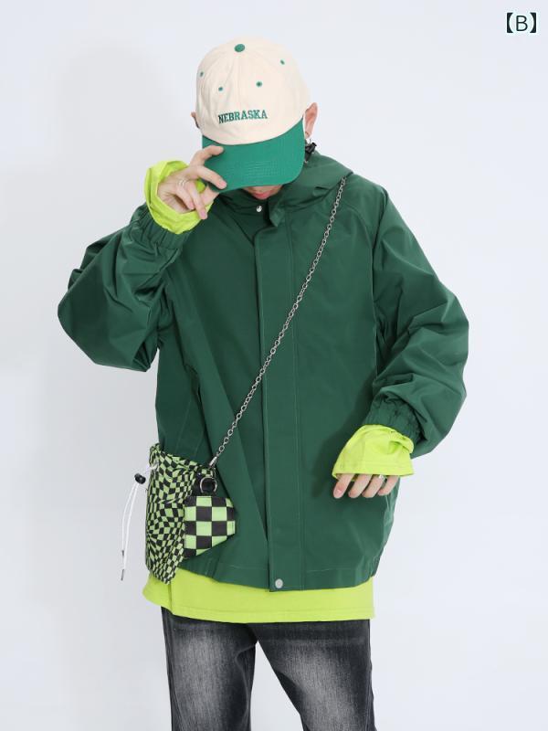 春 コーデ メンズ 用 服 シンプル ファッション オシャレ 大人 かっこいい 大きいサイズ ストリート 紳士服 韓国スタイル 長袖 フード付き ジャケット 紫色