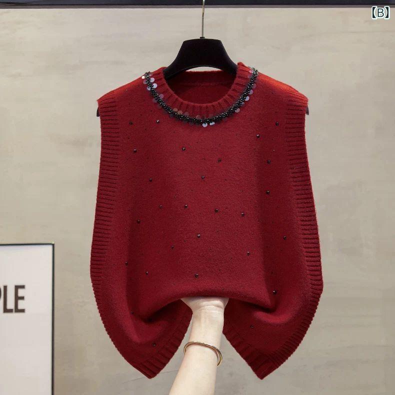 春 コーデ レディース ファッション オシャレ アイテム カワイイ 用 シンプル 大人カワイイ ラウンドネック ニット ベスト アウターベスト セーター チョッキ licot-12962031 リコット サンプル画像3