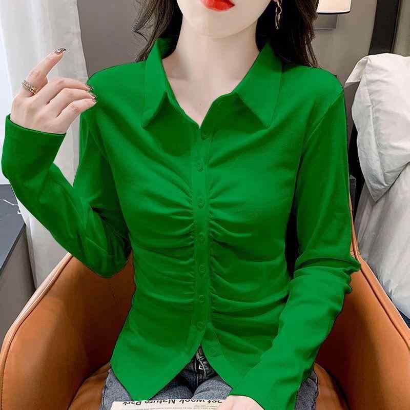 春 コーデ レディース ファッション オシャレ アイテム カワイイ コーデ シンプル きれい ナチュラル 上品カジュアル 用 プリーツ加工 長袖 トップス シャツ スリム